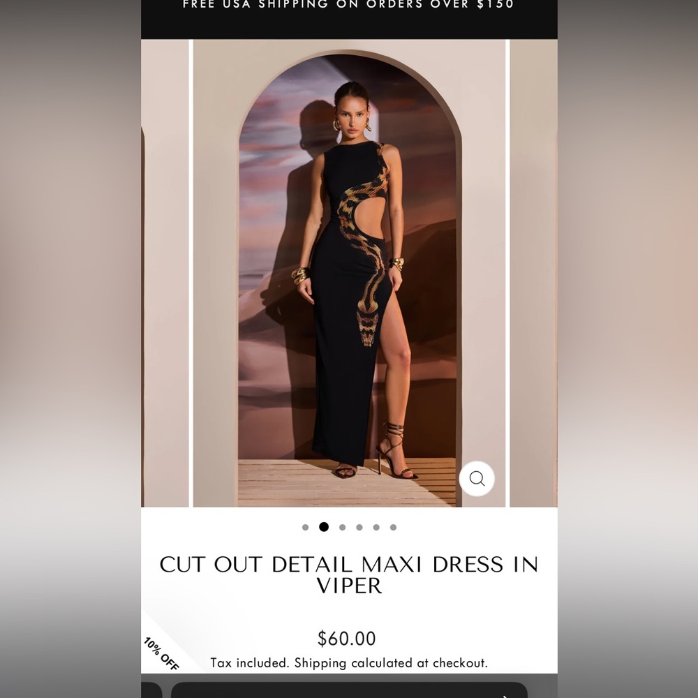 MURCI CUT OUT DETAIL MAXI DRESS IN VIPER